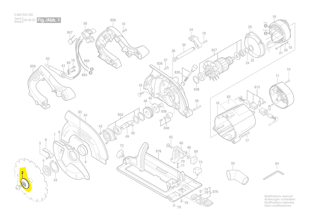 rondelle serrage lame scie circulaire PKS 66AF